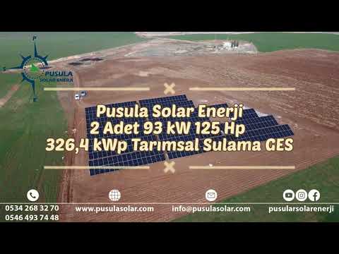 2 Adet 93 kW 125 Hp / 326,4 kWp Güneş Enerjili Tarımsal Sulama Sistemi - Pusula Solar Enerji