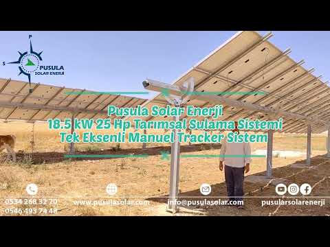 18,5 kW 25 HP / 28,2 kWp Manuel Tracker Güneş Enerjili Tarımsal Sulama Sistemi - Pusula Solar Enerji